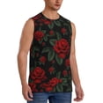 thumbnail image 2 of Bixox Men's Roses Printed Shirt Sleeveless Fitness Tank Top-Small, 2 of 7