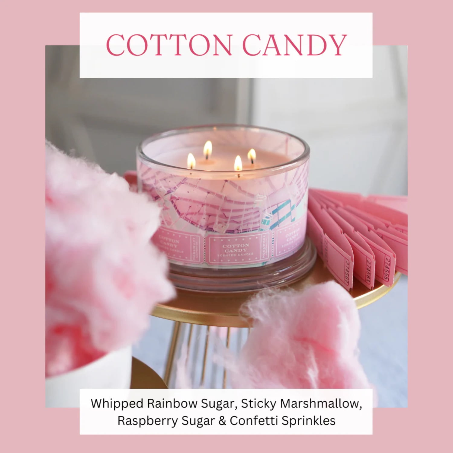 Cotton Candy, 4 Oz Candle, Scented Candle, Mini Candles, Novelty