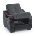 thumbnail image 2 of Ottomanson Convertible Accent Armchair with Hidden Storage, Firm Comfort Seating, Gray, 2 of 5