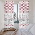 thumbnail image 3 of Red Plaid Farmhouse Kitchen Curtain for Berdoom Living Room Cafe 72 Inch Length, Watercolor Cute Country Pigs Checkered Tiers Curtains Light Filtering Drapes Window Treatment 2 Panels 52"Wx72"L, 3 of 8