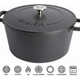 thumbnail image 3 of Babish 6 Qt Round Enameled Cast Iron Dutch Oven w Self-Basting Lid in Black, 3 of 6
