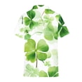 thumbnail image 4 of Gaecuw St.Patrick's Day Womens Button down Tops Short Sleeve Pullover T-Shirts Shirts Four Leaf Printed Tops Round Neck Blouse Trendy Loose Fit Cute Tees Tshirts Irish Clothes Green XL, 4 of 5