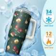 thumbnail image 4 of 30 oz Reindeer Merry Christmas Tumbler with Handle and Straw, Stainless Steel Cup 30 oz, Leak Proof Holiday Mug, Festive Gift Ideas, 4 of 5