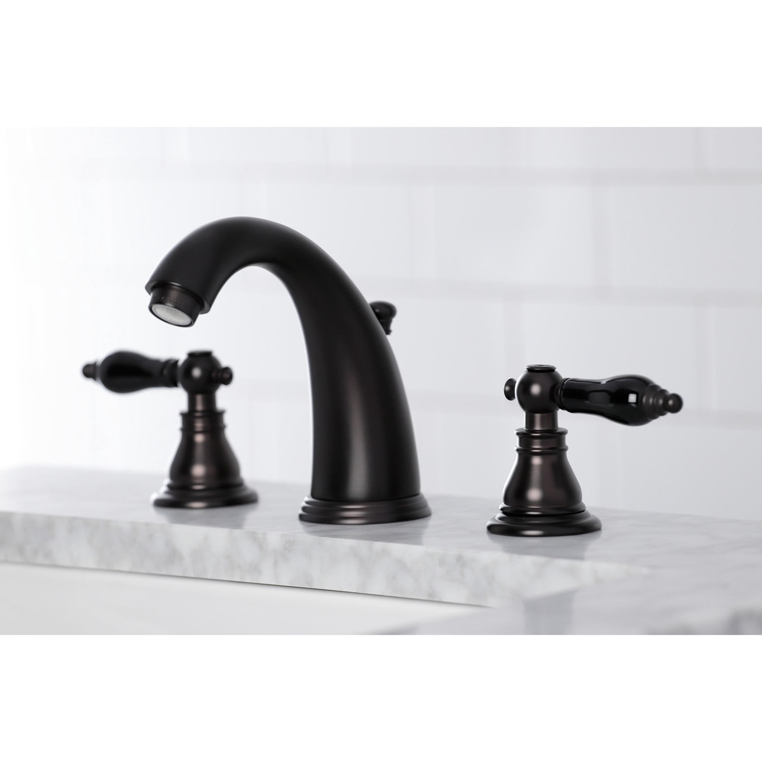 Kingston Brass KB985AKL Duchess Widespread Bathroom Faucet with Plastic Pop-Up, Oil Rubbed Bronze