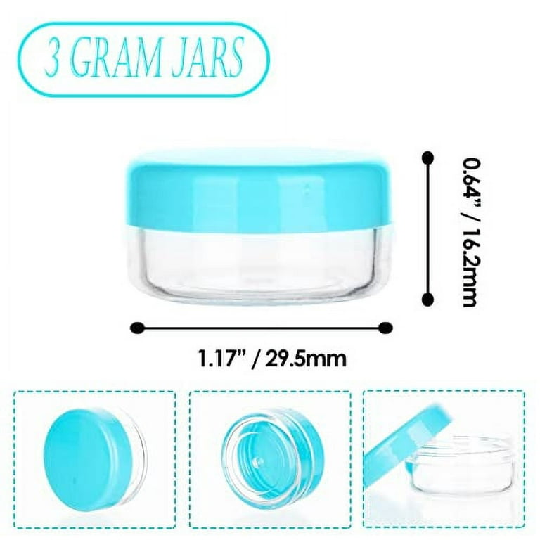 Cosmetic Jars Plastic Lip Balm Beauty Containers with Lids- 3 Gram