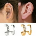 thumbnail image 2 of GKNET 1PC Clip On No Piercing Earrings Cartilage Helix Ear Clip Fake Earrings Punk New-golden, 2 of 9