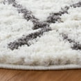 thumbnail image 3 of SAFAVIEH Berber Bentley Geometric Shag Area Rug, Cream/Light Gray, 5'1" x 5'1" Round, 3 of 12
