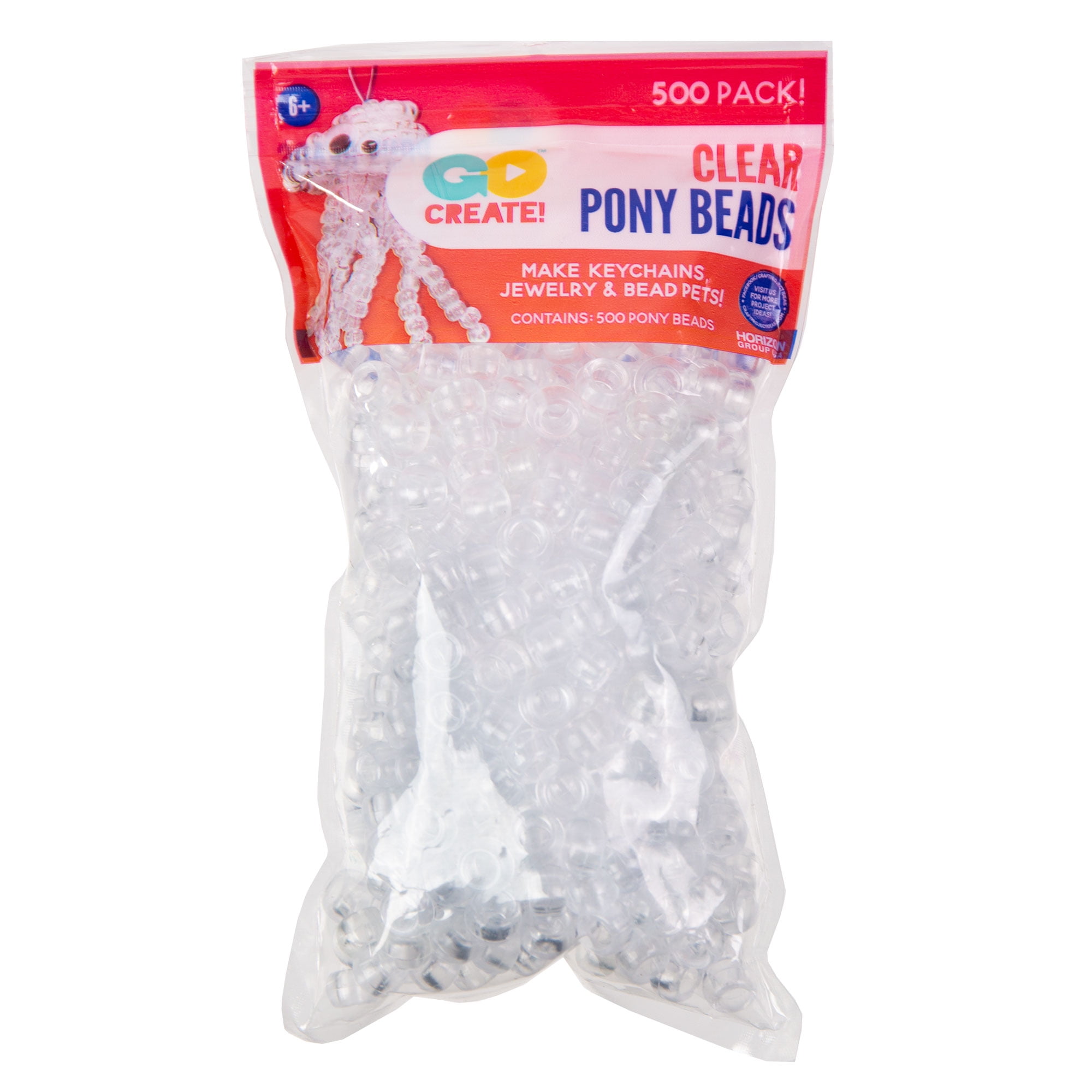 Horizon Group USA Kids Craft Plastic Pony Clear Beads