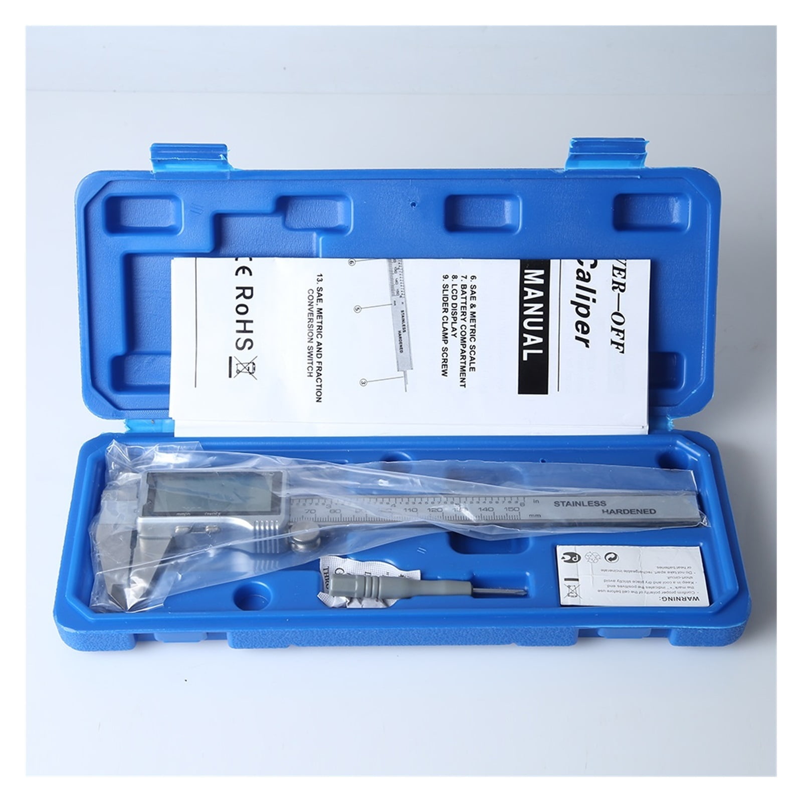Electronic Digital Caliper HD Full Screen Full Metal 0-150mm Stainless Steel Vernier Caliper Precise Measurement Tool ,Easy to Use