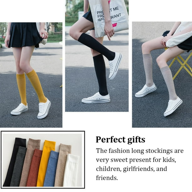 Cotton knee clearance high socks womens