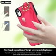 thumbnail image 2 of Allytechgroup 2024 New Trendy Back Case Cover for Apple iPhone Xr 6.1", Premium PU Leather Luxury Design with Ring Holder Stand Bracket Bumper Shockproof Phone Case for Girls Women, Rose, 2 of 8