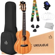 AODSK AUC-F19 23 inch Full Solid Mahogany Ukulele Suitable for Professional players Ukulele Kit,with Free Gig Bag,Strap,4 Picks,Tuner.