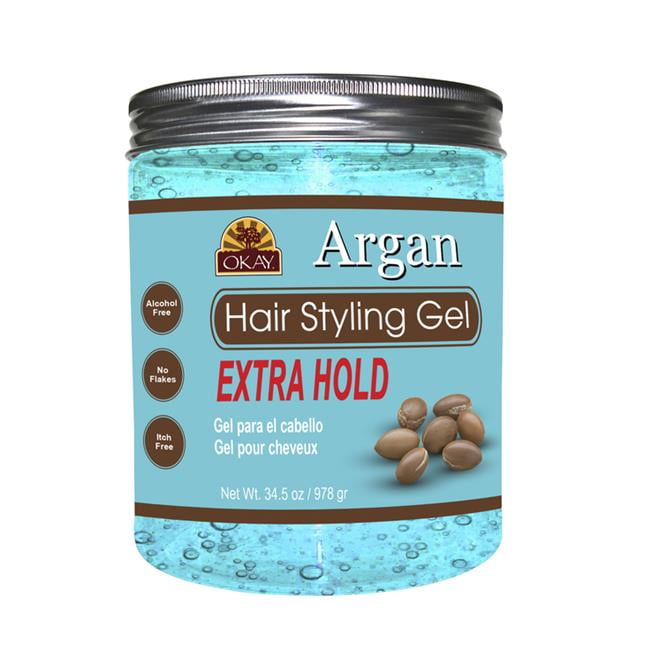 OKAYARGAN HAIR STYLING GEL, EXTRA HOLD. 34.5OZ