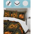 thumbnail image 3 of Quilts Queen Size Bedding Set, Thanksgiving Reversible Summer Quilt 3 Pieces, Fall Pumpinks Sunflower Leaves Vintage Lightweight Bedspreads Coverlets with 2 Pillow Shams for All Seasons, 3 of 5