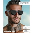 thumbnail image 6 of grinderPUNCH Mens and Womens Polarized Sunglasses UV400 Protection Classic Retro Driving Sun Glasses Trendy Fashion Shades -Black Super Dark, 6 of 7
