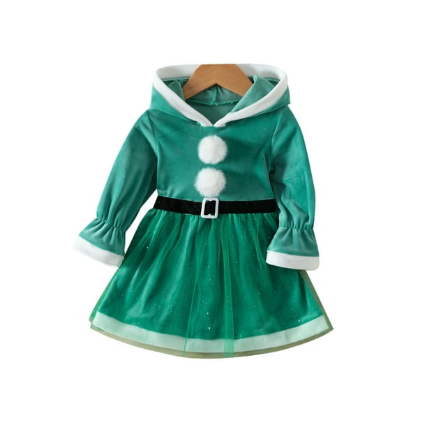 LUXUR Toddler Hooded Party Robe Loose de No l Vert 110 cm Walmart.ca