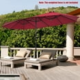 thumbnail image 3 of Costway 15FT Patio Double-Sided Umbrella Crank Outdoor Garden Market Sun Shade Wine, 3 of 9