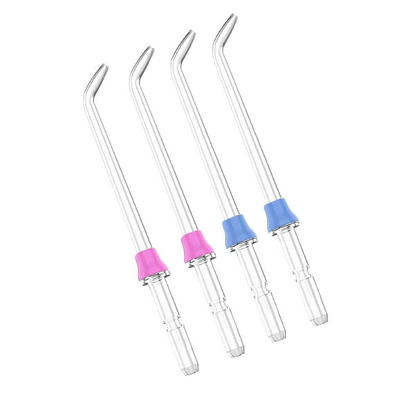 4pcs Water Flosser Tip Water Toothbrush Refill Head Replacement for Waterpik, 2pcs Pink, 2pcs Blue