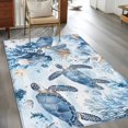 thumbnail image 2 of Retro Sea Turtles Area Rugs 3x5 ft Ocean Sea Star Corals Animals Washable Rug Non Slip Indoor Carpet Absorbent Floor Mat for Living Room Bedroom Dining Room, 2 of 9