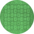 thumbnail image 1 of Ahgly Company Indoor Round Oriental Emerald Green Industrial Area Rugs, 4' Round, 1 of 4