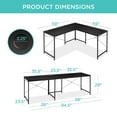thumbnail image 7 of Best Choice Products 94.5in Modular L-Shaped Desk, Corner Workstation, 2-Person Study Table for Home, Office - Black, 7 of 7