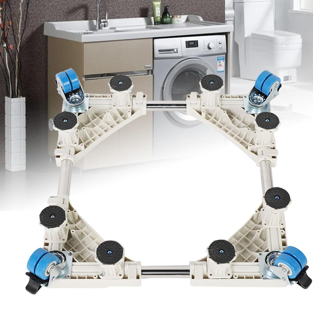Mgaxyff Washing Machine Bracket,4 Double Wheels + 8 Feet Adjustable