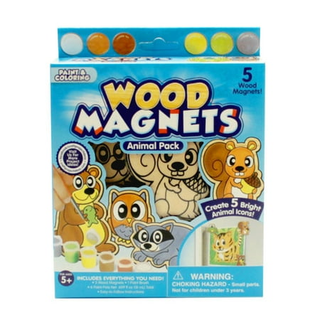 Wood Magnets Animal Pack with Paint, 12 Piece