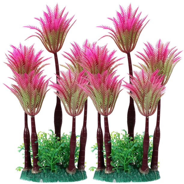 KAKOWELY 2 plantas de plástico para acuario, para decoración de peceras y acuarios.