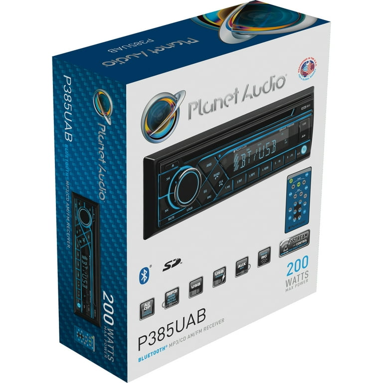 Planet Audio P385UAB Car Stereo System - Single Din, Bluetooth