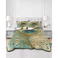 thumbnail image 3 of Teal Peacock Feathers Twin XL Size Down Alternative Comforter, Lightweight Comforter Quilt Bedding Set with Pillow Shams Retro Abstract Art Watercolor All Seasons Bed Comforter Duvet Insert 68"x98", 3 of 7