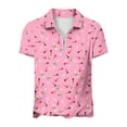 thumbnail image 4 of Fsgntruao Chemise à Manches Courtes Ample à Rayures Imprimées pour Femme, Printemps et Été, Col à Revers, 4 of 5
