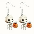 thumbnail image 2 of Top-kevin Halloween Drop & Dangle Earrings Set - Acrylic Vintage Cute Skeleton & Ghost with Pumpkin Charms, Alloy Hooks, Festive Jewelry for All Seasons, No Feather, Non-Mosaic Daily & Festival Wear, 2 of 6