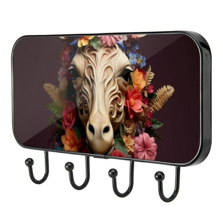 

Floral Animal Self Adhesive Towel Coat Wood Iron Hooks for Home Keys Door Outdoor Home Improvement Utility Hook