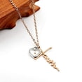 thumbnail image 3 of Rose Gold Plated Initial Faith Cross Necklace with Heart Mustard Seed Christian Jewelry Religious Gifts Y1378 (Rose Gold), 3 of 9