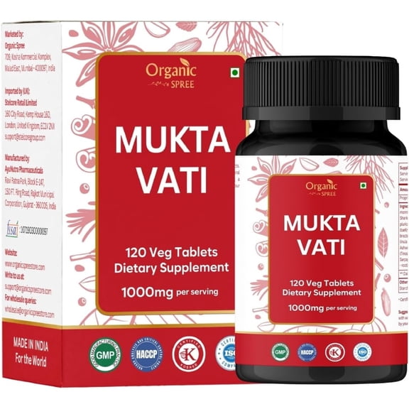 ORGANIC SPREE Mukta Vati 120 Tablets – Ayurvedic Blend - Certified and Vegetarian