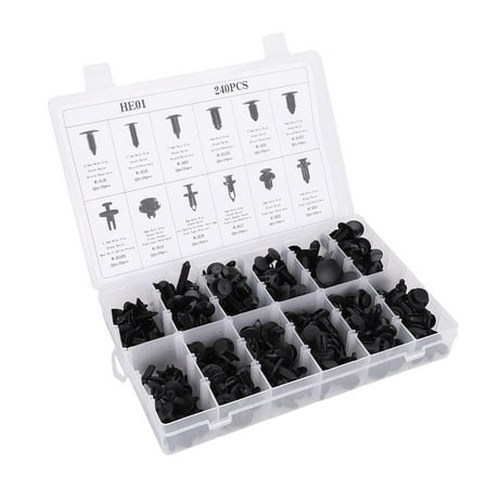 Assorted Rivets - Yosoo 240Pcs 12 Sizes Assorted Clip Trim Car Push Pin Rivet Bumper Door Panel Retainer W/ Screwdriver, Rivet Trim Clip, Moulding Clip