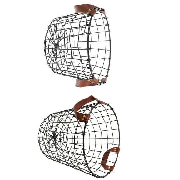 FRCOLOR  2 Pcs Large Black Wire Basket Function Wrought Iron Firewood