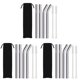 thumbnail image 1 of 12 Piezas Pajillas de Metal Reutilizables Plateadas de 12 mm con 6 Cepillos Juego de Pajillas de Acero Inoxidable 304 para Beber para Barra Pajillas Dobladas de Gran Calibre, 1 of 1