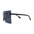 thumbnail image 4 of Oversize Rimless Shield Square Rectangle Large Sunglasses All Black, 4 of 4