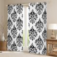 thumbnail image 2 of Manfei Vintage bohemian Flowers Black Out Curtains,Damask Victorian Baroque Curtains Pack of 2 (42x63 Each),Black White Bedroom Curtains For Girls Boys,Ultra Soft Home Decor, 2 of 6