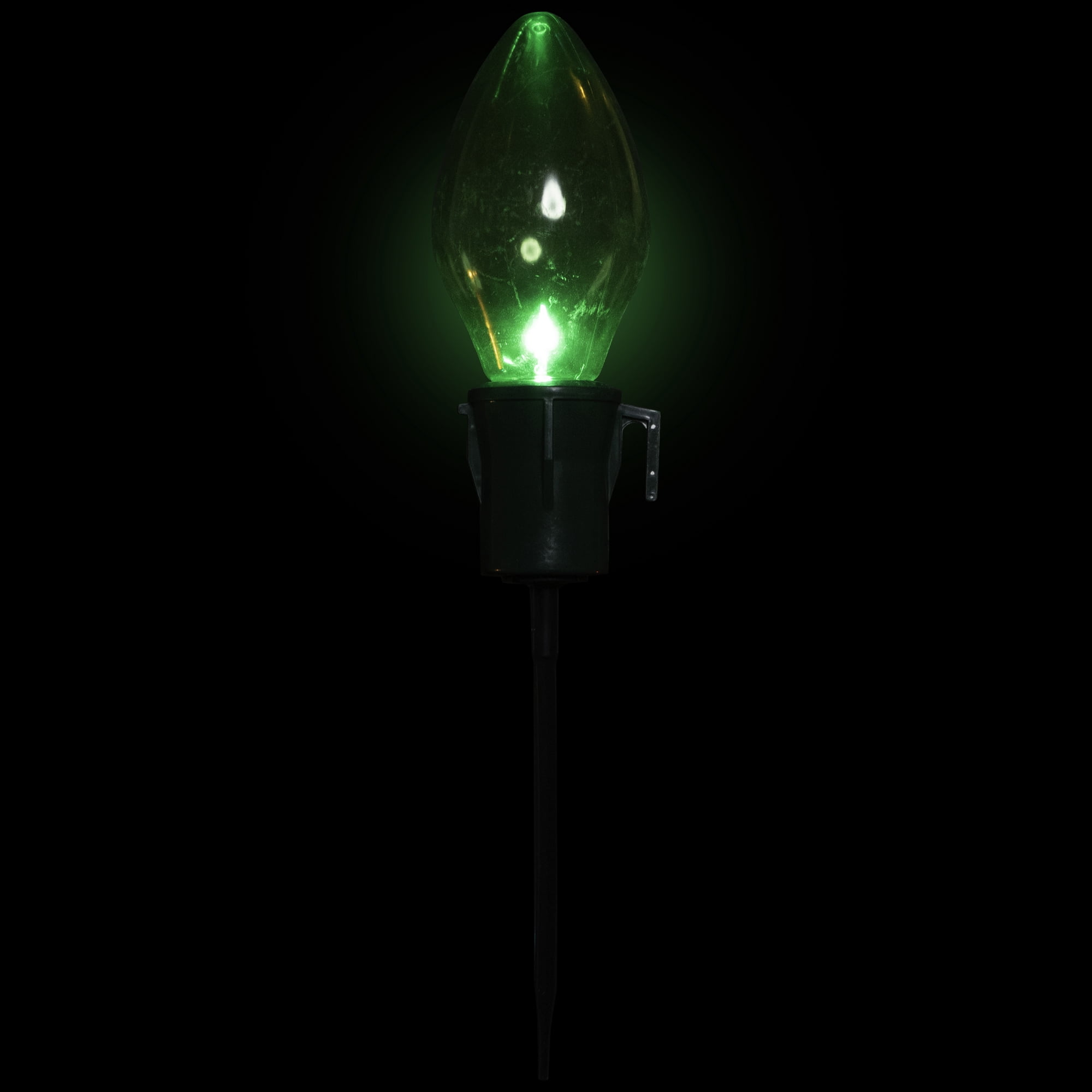 Set of 4 Lighted Multi-Color Jumbo C7 Bulb Christmas Pathway Marker Lawn Stakes