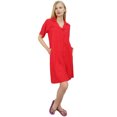 thumbnail image 4 of Bimba Chemise de Nuit pour Femme à Col Cranté Turquoise Robe de Nuit avec Poches-24, 4 of 6