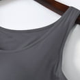 thumbnail image 4 of Built in Bra Tank Tops for Women Summer Casual Scoop Neck Spaghetti Straps Camisole Plus Size Athletic Workout Tops Gray 2XL, 4 of 6