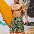 thumbnail image 2 of XYZCANDO Couple Matching Swimwear Men Board Shorts Women Crisscross Back Bikini High Waisted Swimsuit Fish Camo Green Hawaiian Beach Outfit for Vacation Honeymoon Pool Party Summer Wear, 2 of 6