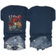 thumbnail image 4 of Blusas de Verano de las Mujeres Flor Impresa Cuello Redondo Manga Corta Superior, Verano Superior de las Mujeres, 4 of 8