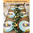 thumbnail image 4 of 13 Inch Round Placemats Set of 4, Sunflower Non Slip Heat Insulation PP Table Mats, Yellow Summer Botanical Blue Striped Farmhouse Washable Place Mats for Kitchen Dining Party Table Decor, 4 of 7