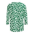 thumbnail image 4 of FDGIU ‌‌‌‌‌‌‌Women's St. Patrick's Day Graphic Tee - Short Sleeve Crew Neck Comfort Fit Shamrock Print, 4 of 5
