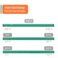 thumbnail image 4 of - Small Architectural Scale Ruler, Aluminium, 6 Inch, 2 Pack, Green and Orange, Pocket Size Ruler, Triangle Ruler, Metal Ruler Set, Architect Scale Ruler for Blueprints, 4 of 9