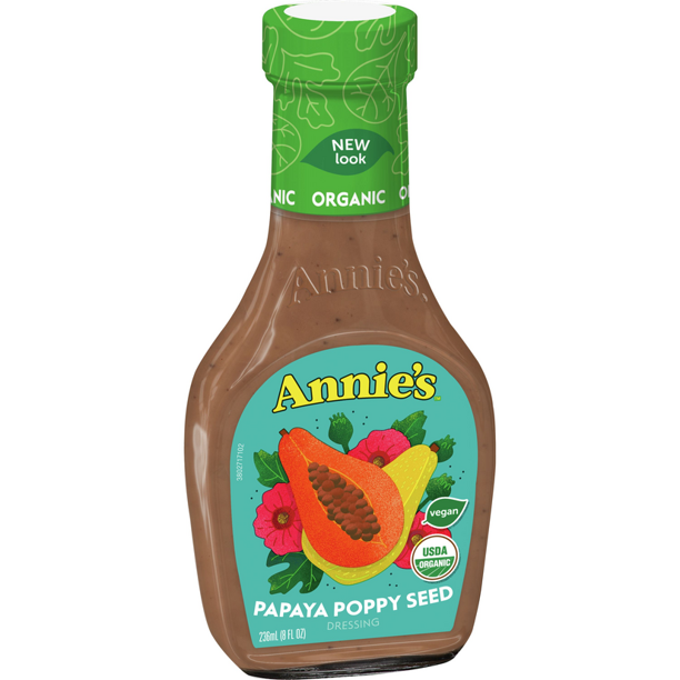 Annie's Papaya Poppy Seed Salad Dressing, Certified Organic, Vegan, 8