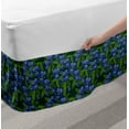 thumbnail image 2 of Pansy Bed Skirt, Digitally Generated Demonstration of Petals and Leaves Top View Scene, Elastic Bedskirt Dust Ruffle Wrap Around for Bedding Decor, 4 Sizes, Ceil Blue Green Emerald, by Ambesonne, 2 of 2